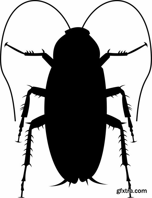 Collection of cartoon cockroach insect 25 EPS