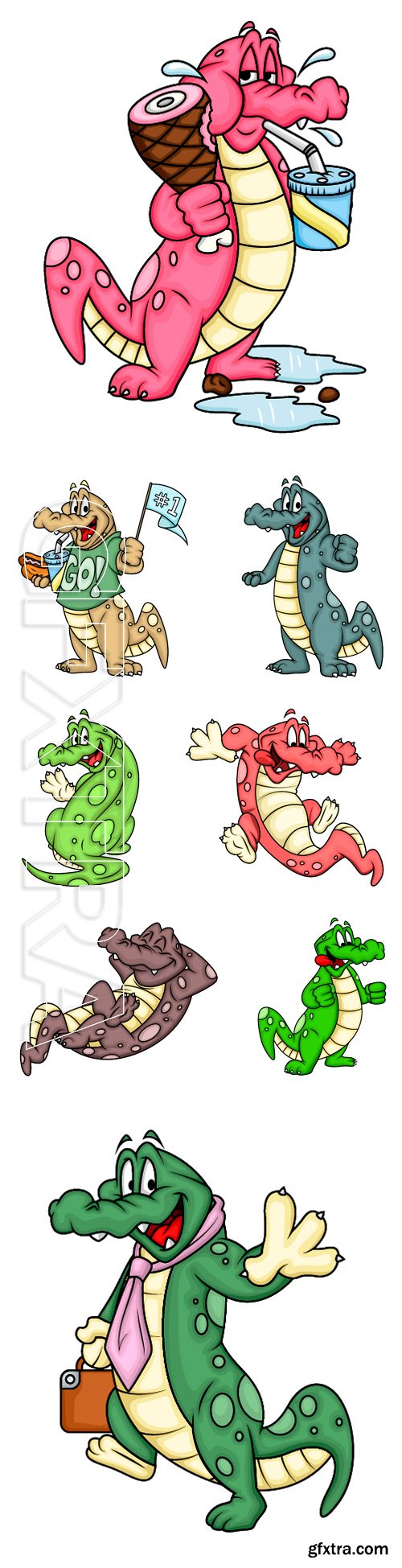 Stock Vectors - Greedy Cartoon Crocodile