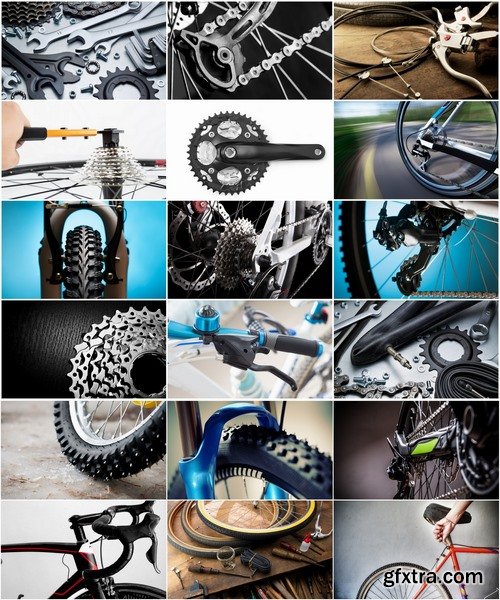 Collection of bicycle chain gear pedal spare part tire wheel 25 HQ Jpeg