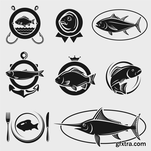 Collection of vector picture different stickers on different topics marker icon label 25 EPS