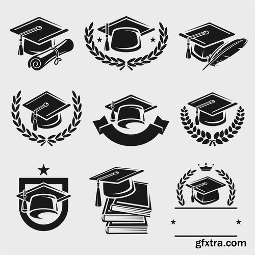 Collection of vector picture different stickers on different topics marker icon label 25 EPS