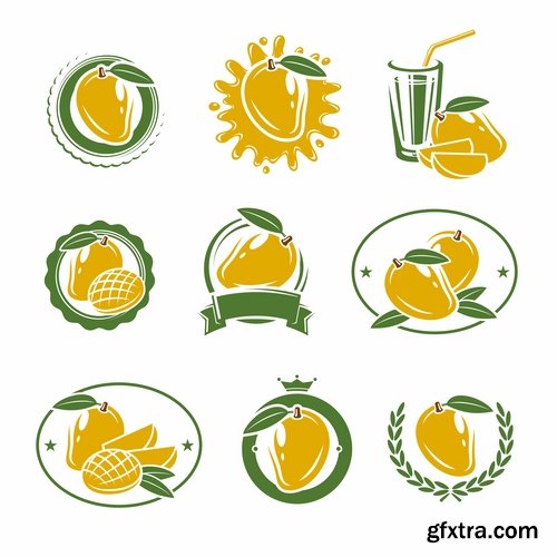 Collection of vector picture different stickers on different topics marker icon label 25 EPS