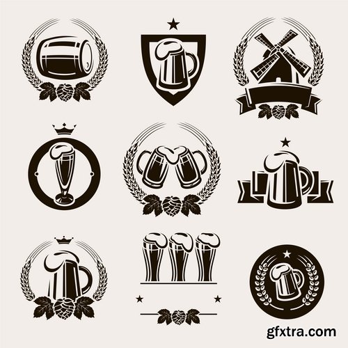 Collection of vector picture different stickers on different topics marker icon label 25 EPS