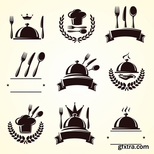 Collection of vector picture different stickers on different topics marker icon label 25 EPS