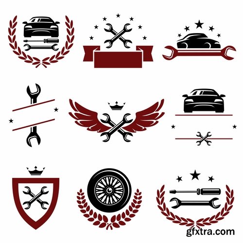 Collection of vector picture different stickers on different topics marker icon label 25 EPS