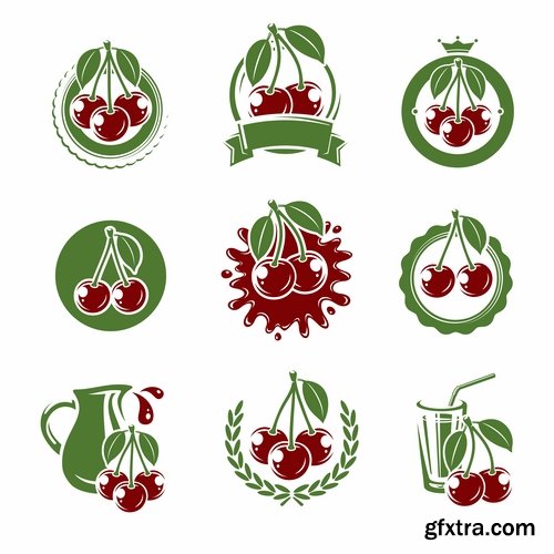 Collection of vector picture different stickers on different topics marker icon label 25 EPS