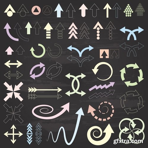 Collection of vector image calligraphic elements vintage design element #8-25 EPS