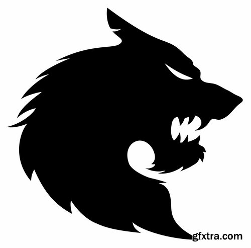 Collection of vector image werewolf wolf canine predator claw 25 EPS