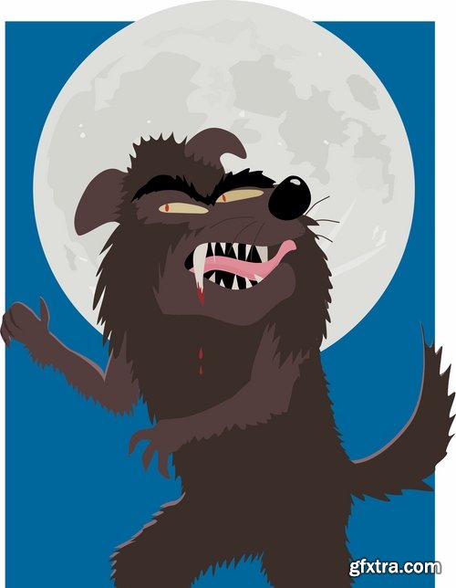 Collection of vector image werewolf wolf canine predator claw 25 EPS