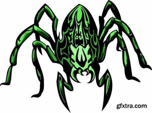 Collection of vector image fantastic insect tattoo pattern 25 EPS