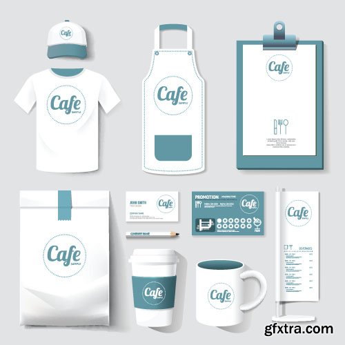 Cafe & Restaurant Corporate Set - 13xEPS