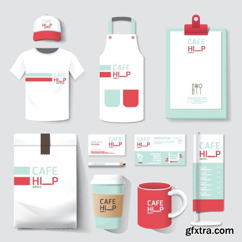 Cafe & Restaurant Corporate Set - 13xEPS