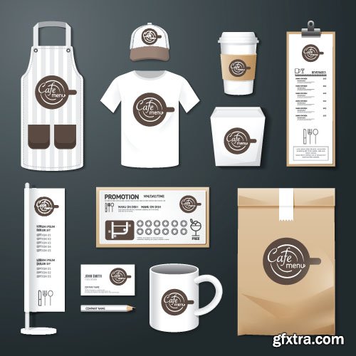 Cafe & Restaurant Corporate Set - 13xEPS