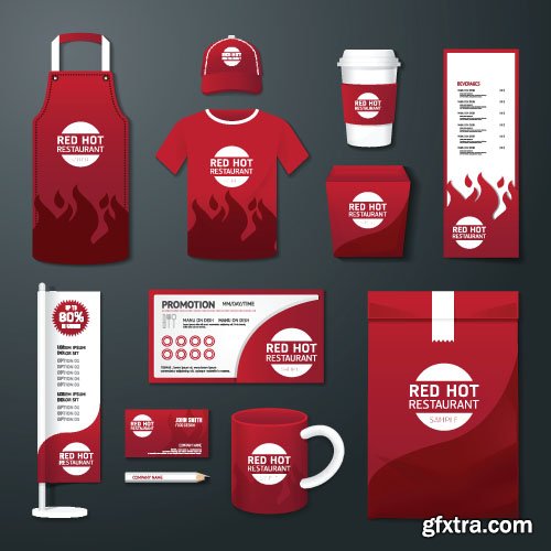 Cafe & Restaurant Corporate Set - 13xEPS