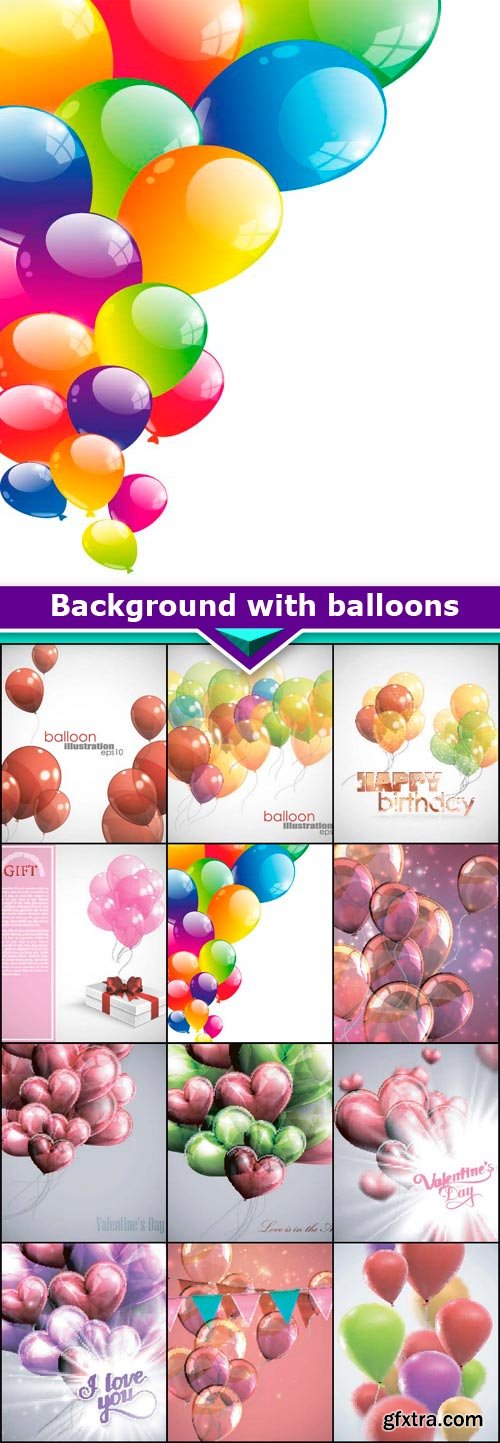 Background with balloons 12x EPS