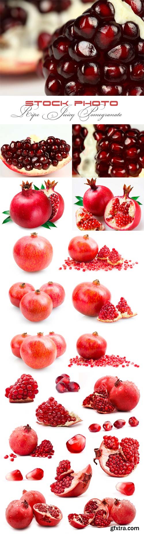 Ripe juicy pomegranate raster graphics