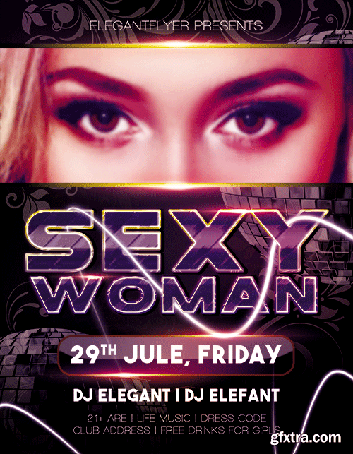 Sexy Woman Flyer PSD Template + Facebook Cover