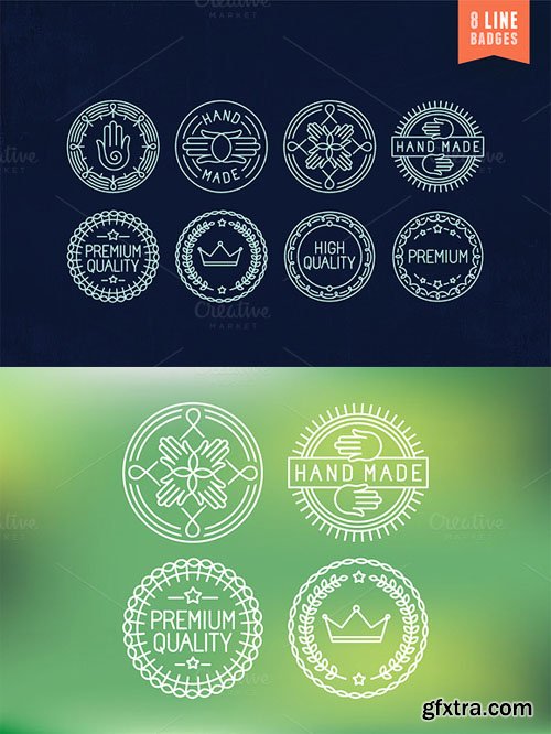 8 outline badges and labels - CM 90083