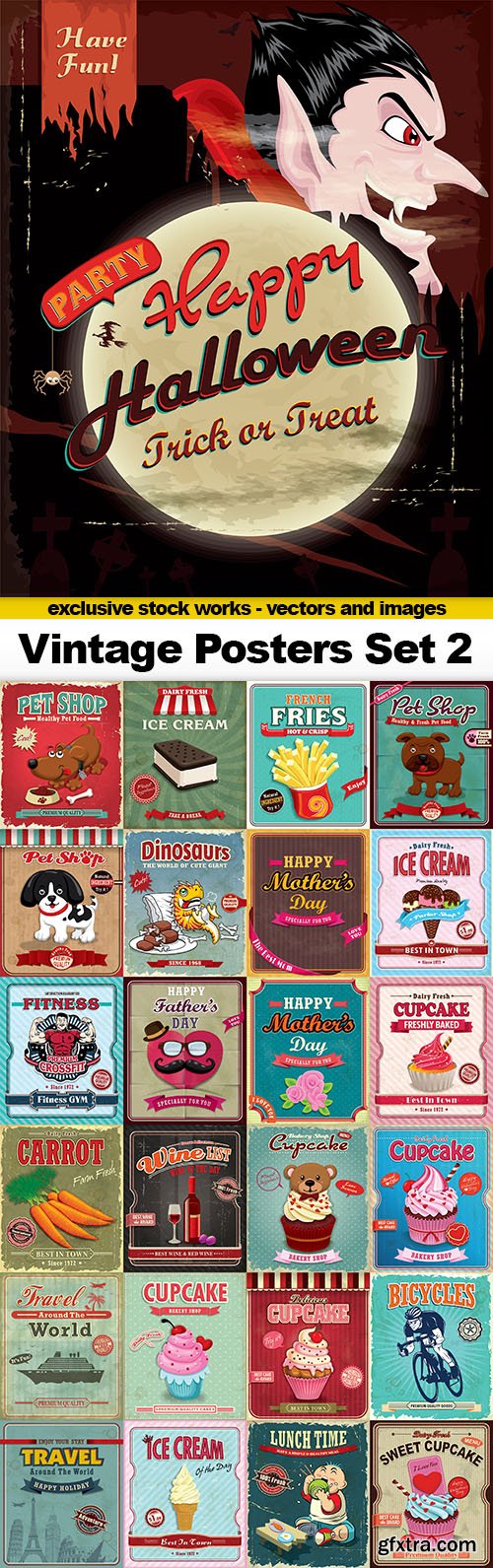 Vintage Posters Vector Set 2 - 25x EPS