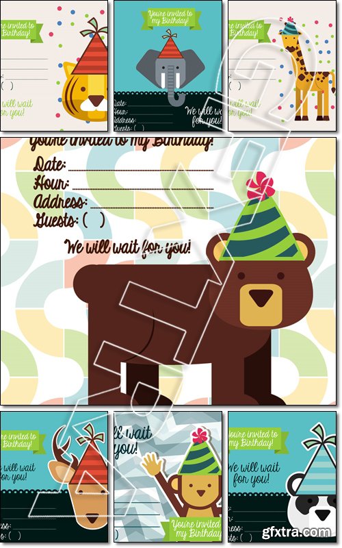 Birthday invitation design, illustration, graphic  - Vector