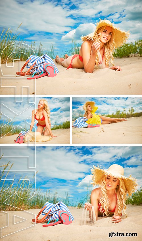 Stock Photos - Sexy blonde girl on the summer beach