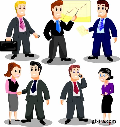 Collection of vector infographics conceptual image businessman cartoon business #2- 25 Eps