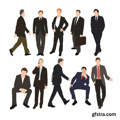 Collection of vector infographics conceptual image businessman cartoon business #2- 25 Eps