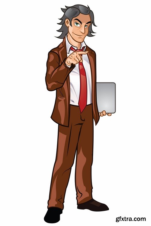 Collection of vector infographics conceptual image businessman cartoon business #2- 25 Eps