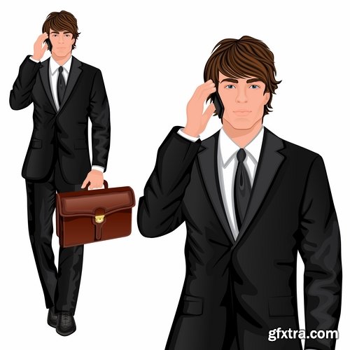 Collection of vector infographics conceptual image businessman cartoon business #2- 25 Eps