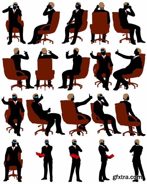 Collection of vector infographics conceptual image businessman cartoon business #2- 25 Eps