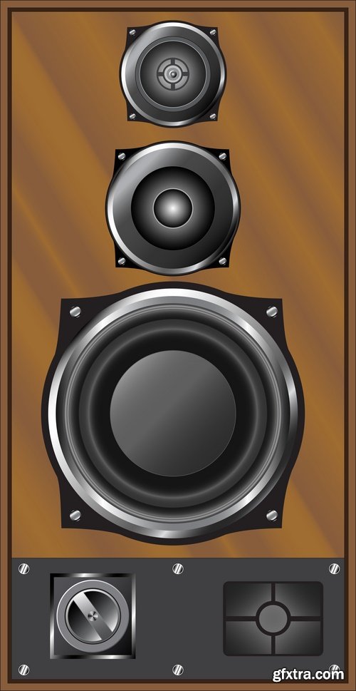 Collection of vector picture music speaker loudspeaker background is a symbol logo 25 EPS