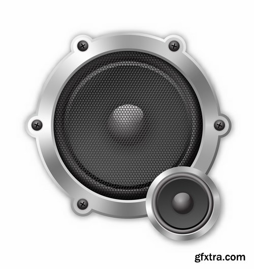 Collection of vector picture music speaker loudspeaker background is a symbol logo 25 EPS