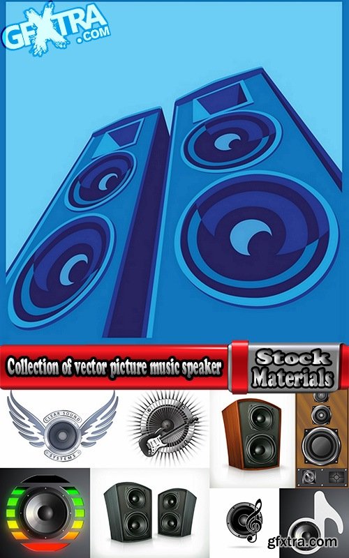 Collection of vector picture music speaker loudspeaker background is a symbol logo 25 EPS