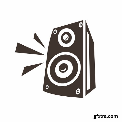 Collection of vector picture music speaker loudspeaker background is a symbol logo 25 EPS