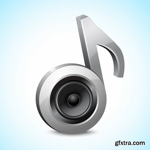 Collection of vector picture music speaker loudspeaker background is a symbol logo 25 EPS