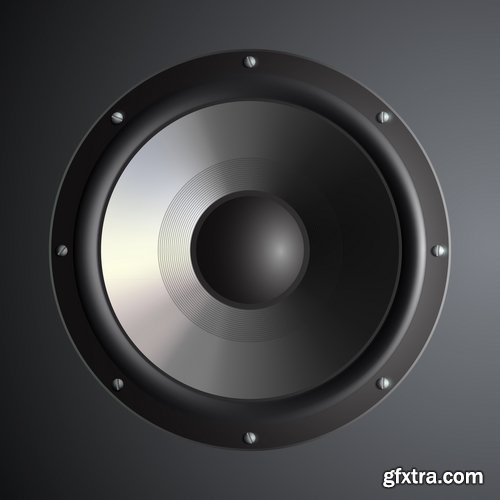 Collection of vector picture music speaker loudspeaker background is a symbol logo 25 EPS