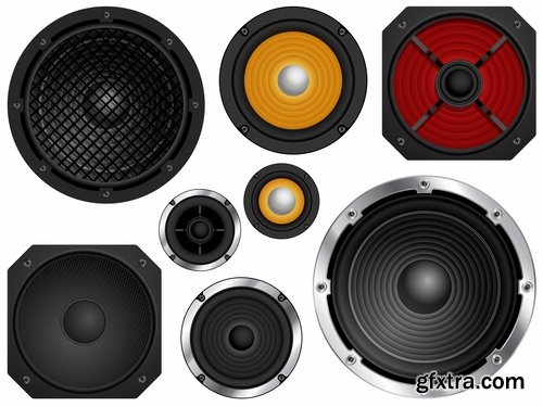 Collection of vector picture music speaker loudspeaker background is a symbol logo 25 EPS