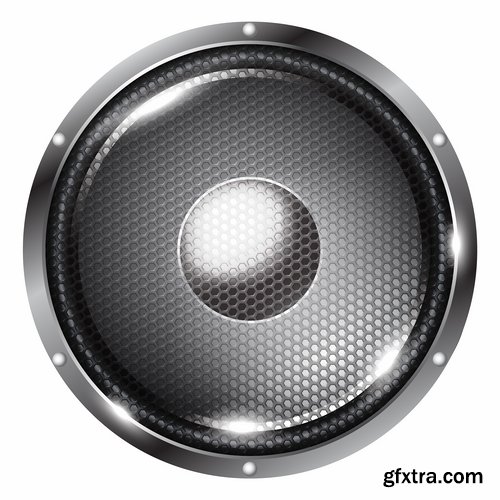 Collection of vector picture music speaker loudspeaker background is a symbol logo 25 EPS