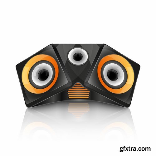 Collection of vector picture music speaker loudspeaker background is a symbol logo 25 EPS