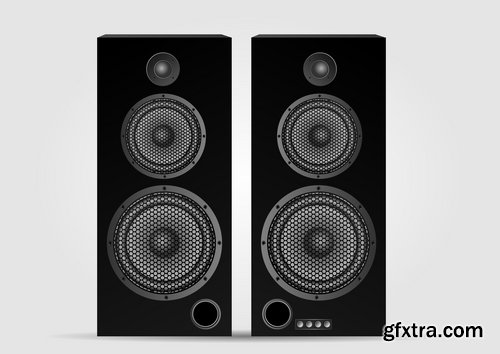 Collection of vector picture music speaker loudspeaker background is a symbol logo 25 EPS