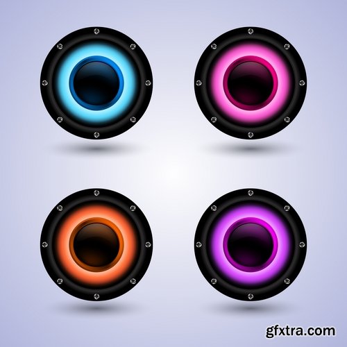 Collection of vector picture music speaker loudspeaker background is a symbol logo 25 EPS