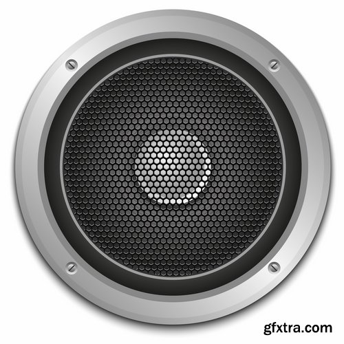 Collection of vector picture music speaker loudspeaker background is a symbol logo 25 EPS