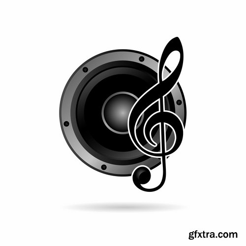 Collection of vector picture music speaker loudspeaker background is a symbol logo 25 EPS