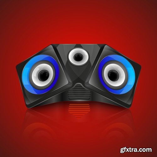 Collection of vector picture music speaker loudspeaker background is a symbol logo 25 EPS