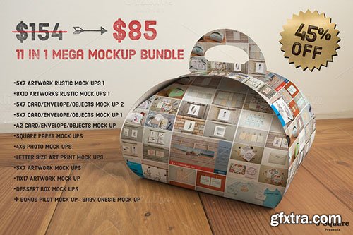 CreativeMarket [45% off] 11-in-1 Mega Mockup Bundle 322063