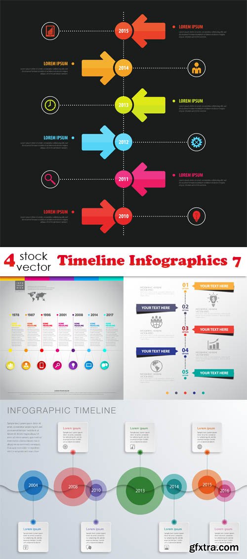 Vectors - Timeline Infographics 7