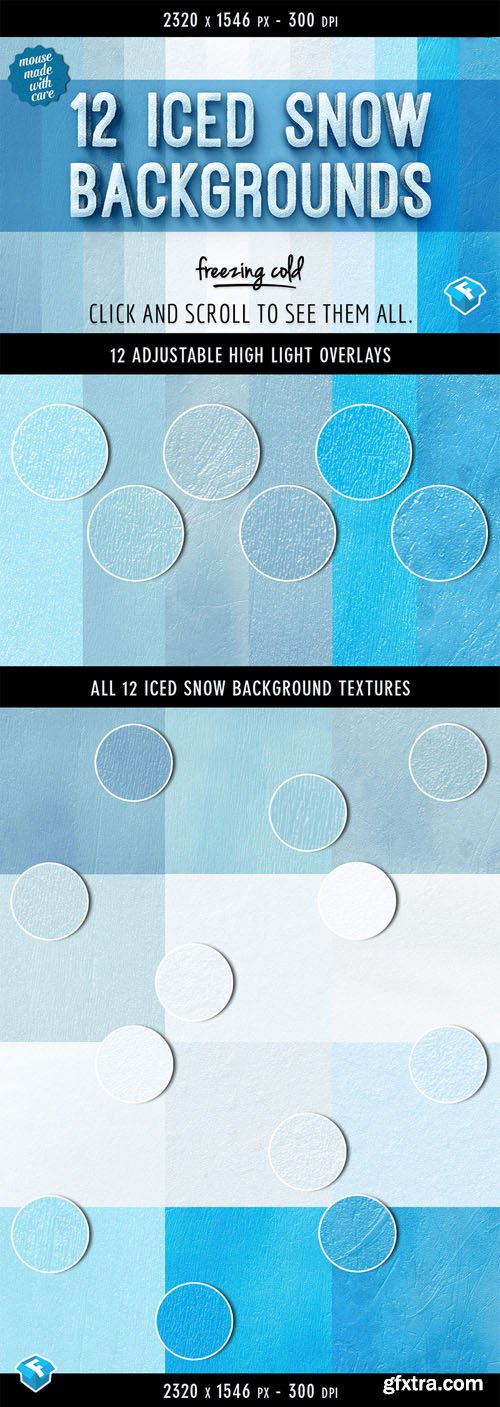 12 Iced Snow Background Textures - CM 122133