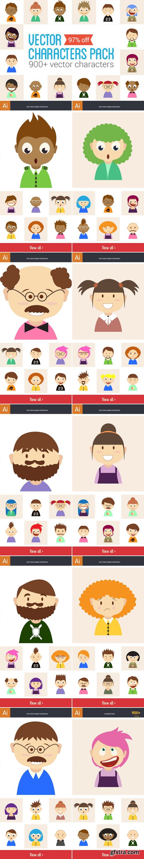 900+ Vector Characters Pack $720.00