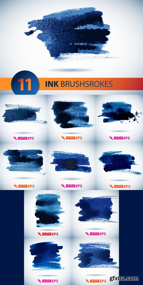 Vector ink brushstroke set - CM 18362