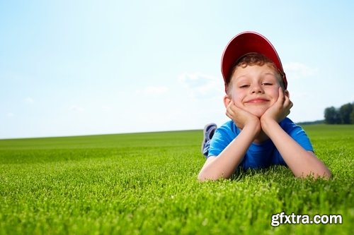 Collection of kids playing in a field of wildflowers child #2-25 HQ Jpeg